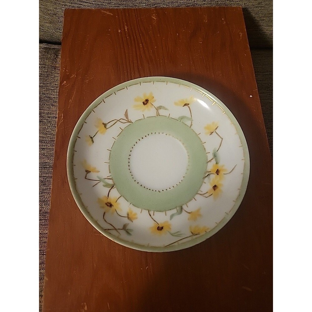 VTG Haviland & Co Limoges France Saucer Signed Ida Hand Painter Yellow Flowers